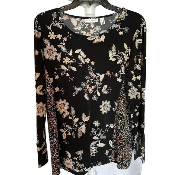 QVC Susan Graver Floral Blouse, Small - Picture 1 of 2